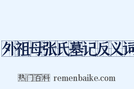 外祖母张氏墓记反义词是什么意思的图片